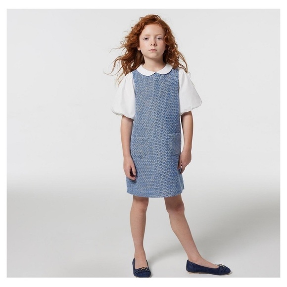 BOUCLE BUBBLE SLEEVE DRESS - Picture 1 of 5